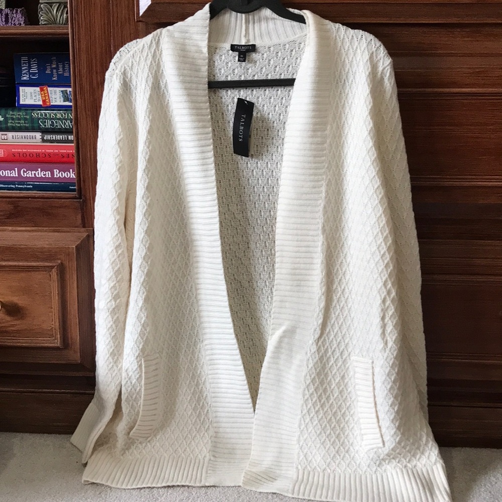 NWT Talbots Off-White Knit Cardigan